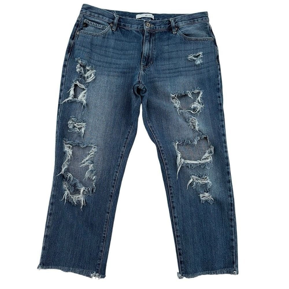 KanCan Distressed Straight Leg Size 15/31 Jeans Grunge Revival Raw Hem KC8643M